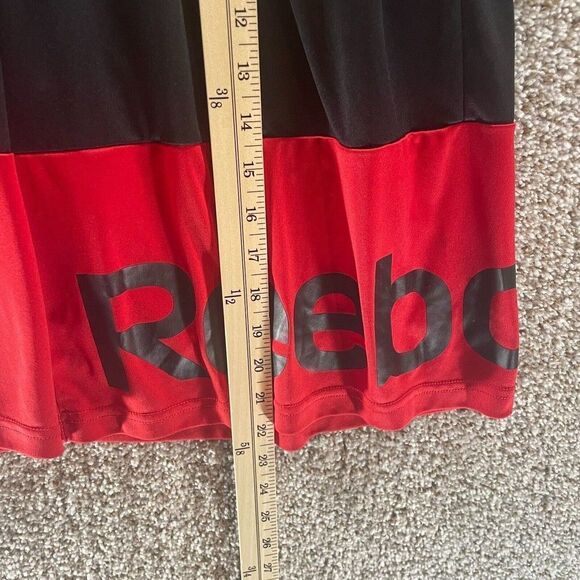 Reebok Shorts Mens Large Black Red Athltic Gym Running Pockets Casual Logo Run - Picture 5 of 12